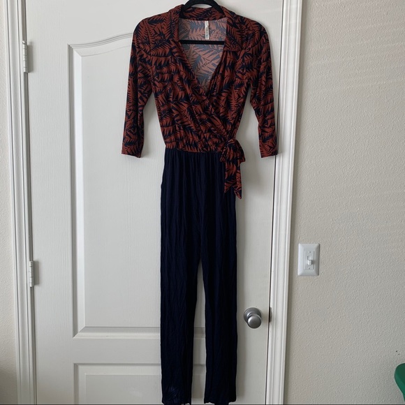 Gilli Pants - Gilli navy wrap jumpsuit L